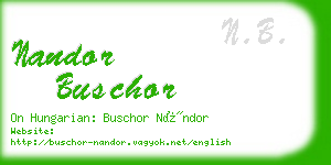 nandor buschor business card